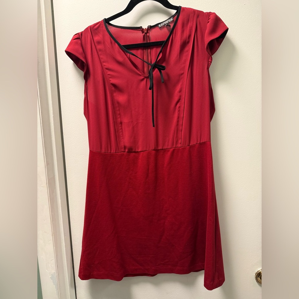 Express Red Dress with Black Accents